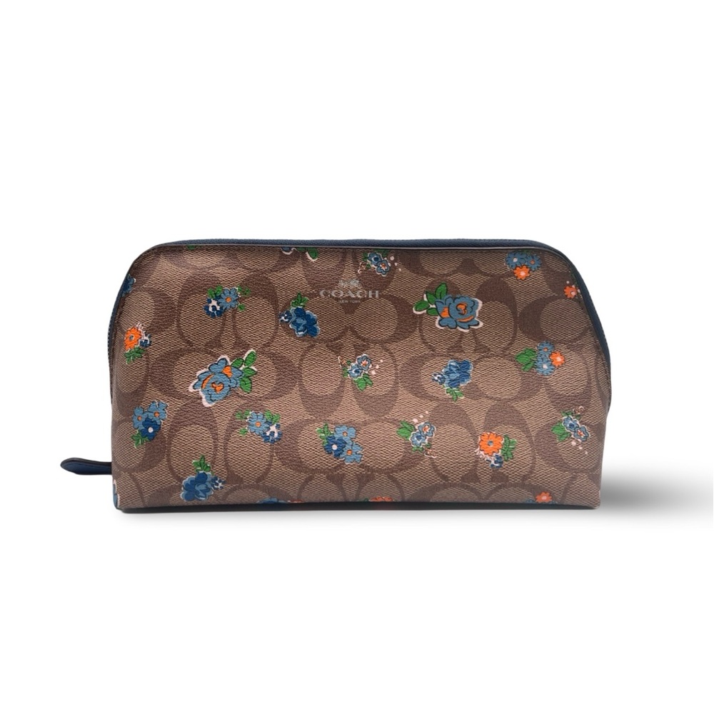 Small Coach Logo Print Makeup Case/Pouch